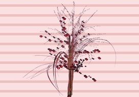 decoration in the form of a bouquet on a pink background