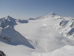 panoramic view of snowy peaks in the alps