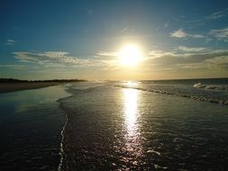 Sunset on the beach in the Beira Mar