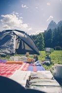 camping on a hill in South Tyrol