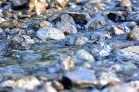 stream in stones macro view