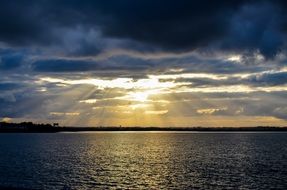 cloudy sunset over the coast of Ireland