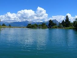l,mountain and lake landscape