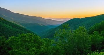 morning over the mountains of the blue ridge