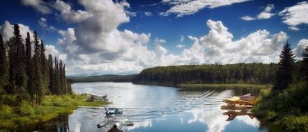 landscape of the fishing lakes in Alaska