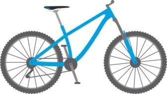 graphic image of a blue mountain bike