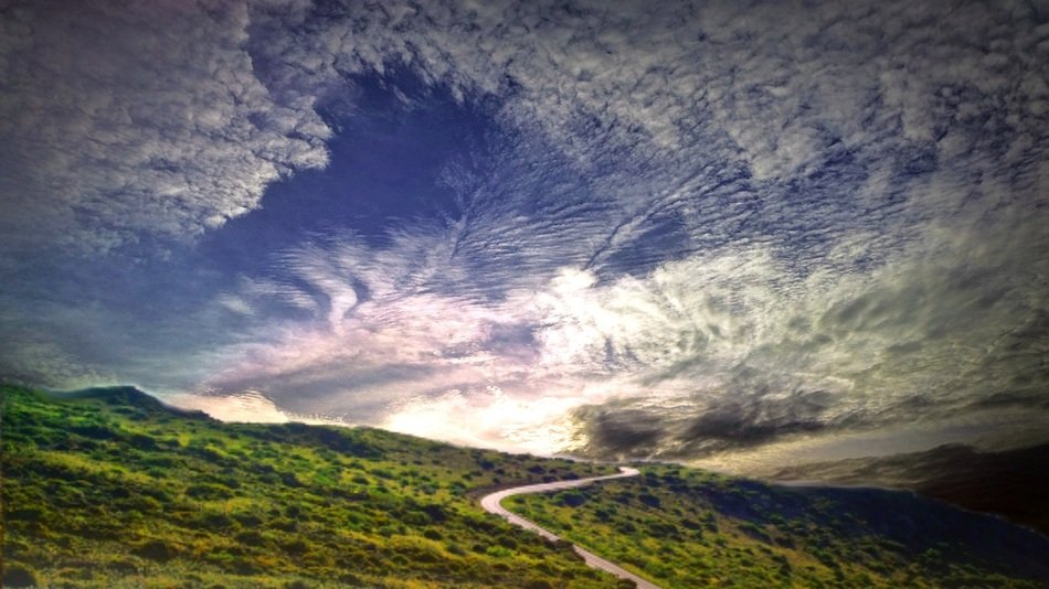 horizon with clouds wide romantic landscape