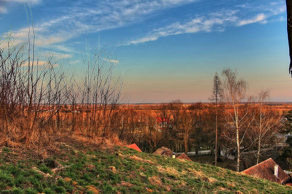 panorama of the village from the height of the hill