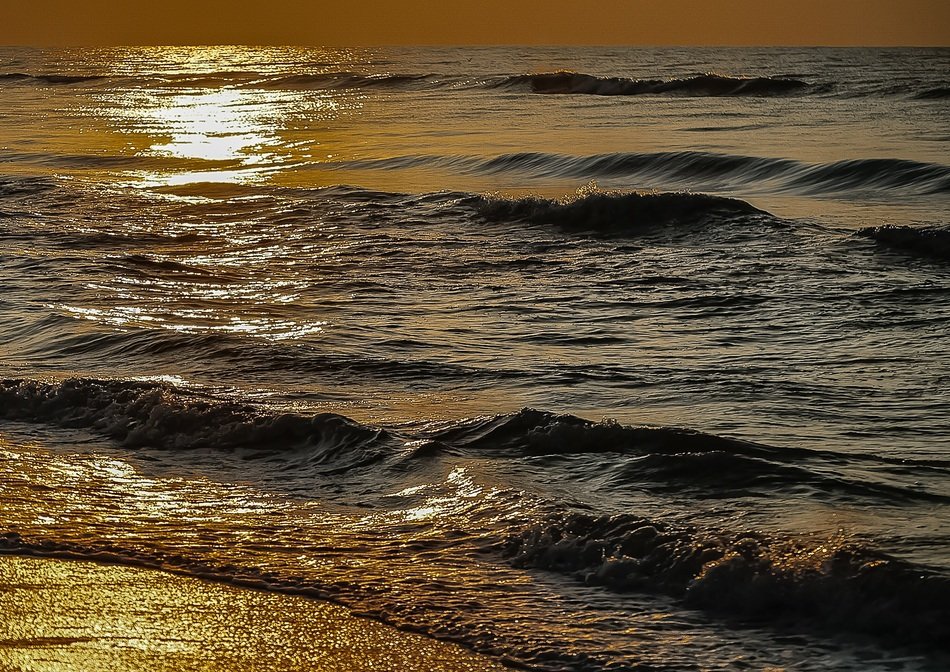 twilight over the sea coast