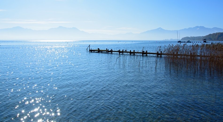 brilliant water on lake chiemsee