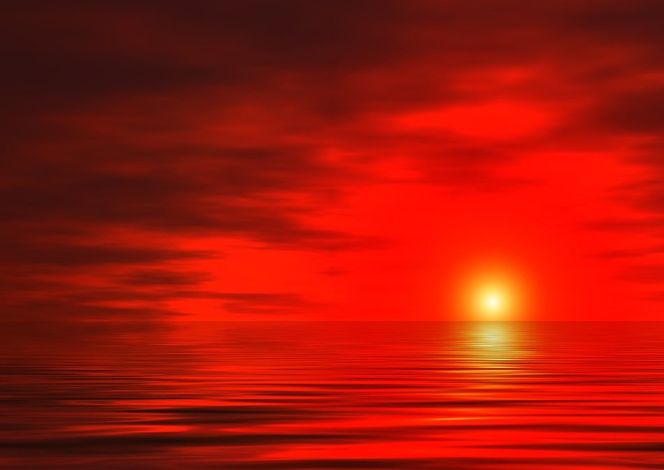 background with red sky, sunset