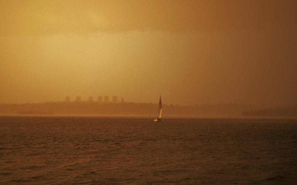 landscape of sunset over the sea