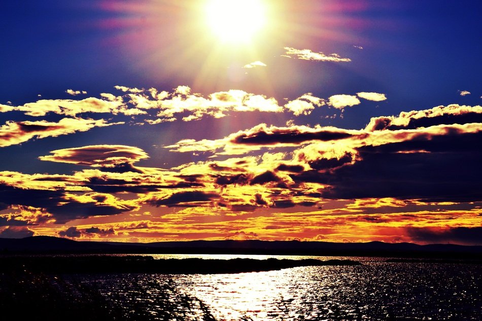 beautiful evening sky in France