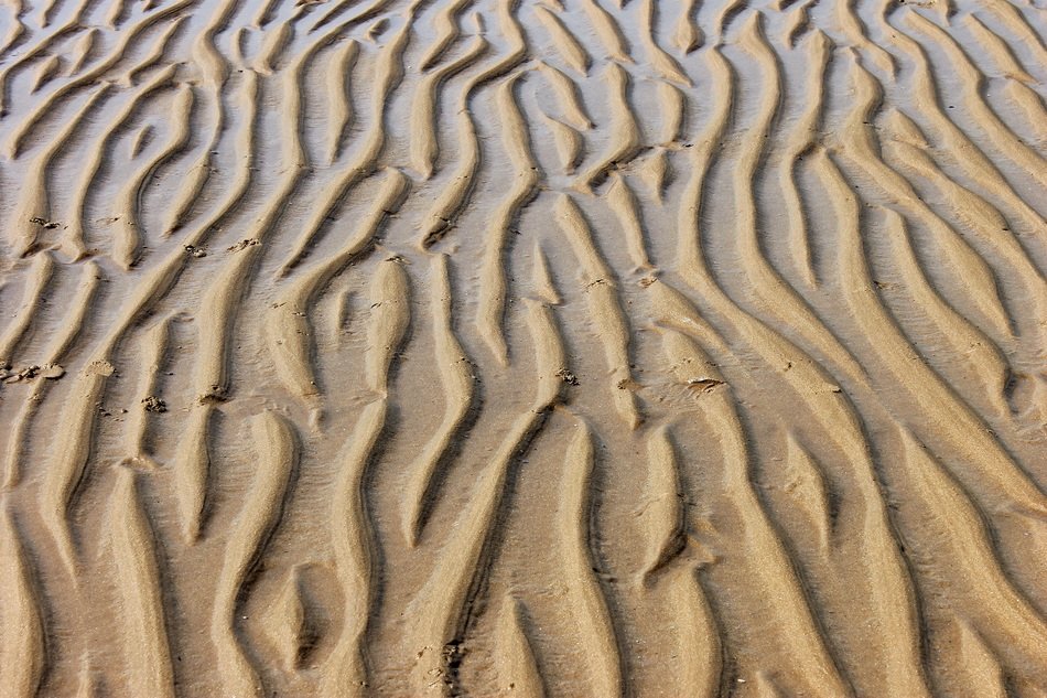 The relief of the sandy beach