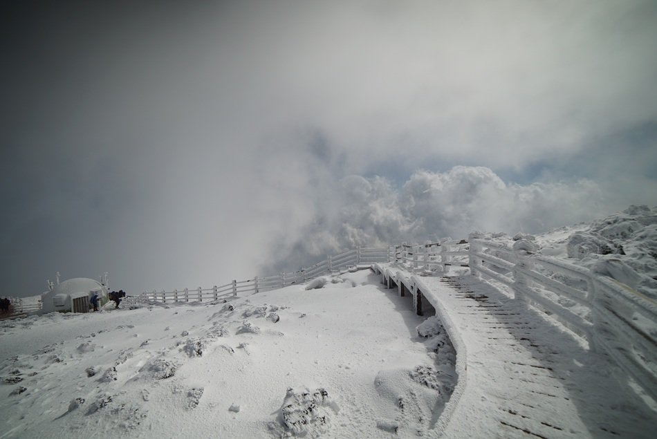Mountain in the snow in winter
