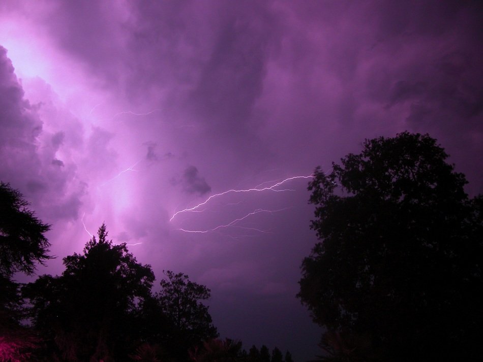 purple sky before the storm