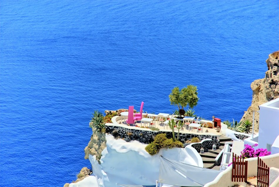 terrace in santorini