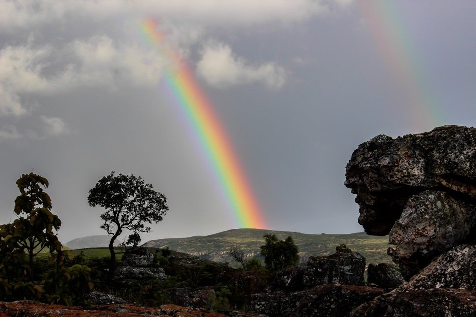 rainbows over picturesque landscapes in africa