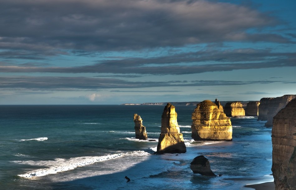 Landscape of high cliffs on a ocean coast