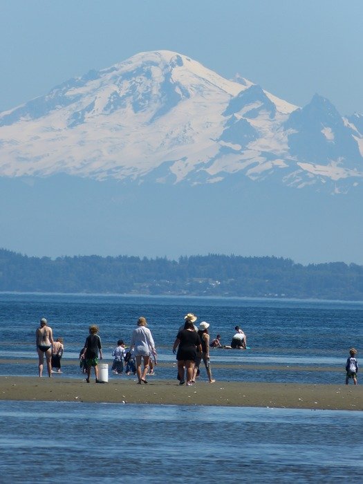 people on the lake at Point Roberts