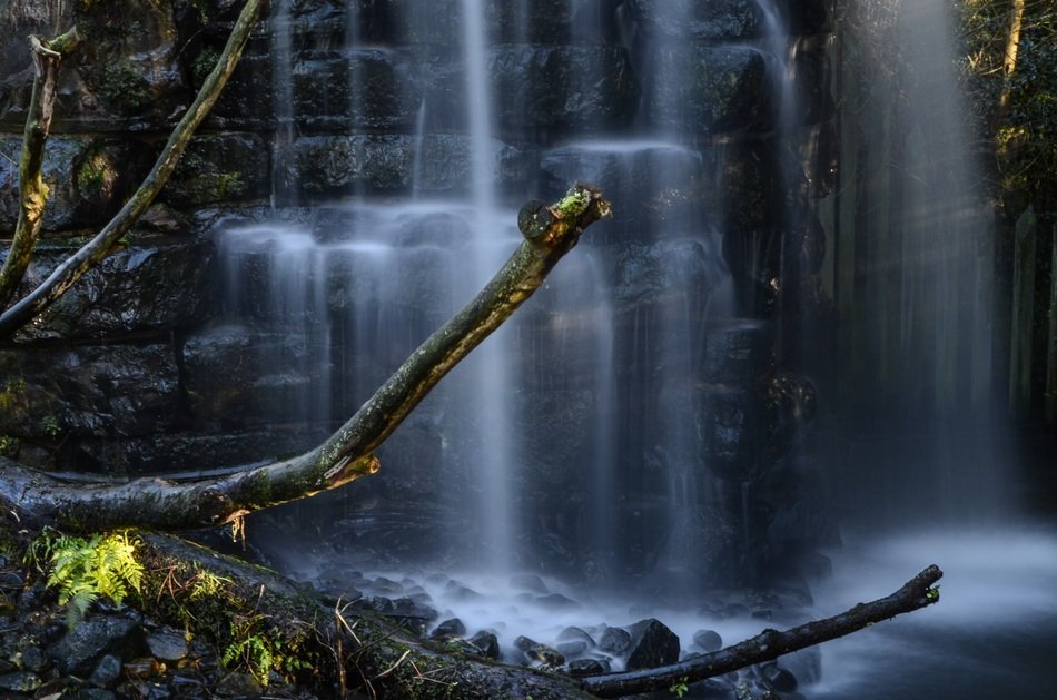 waterfall as an exposure in the park