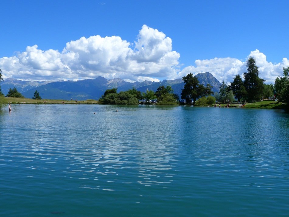 l,mountain and lake landscape