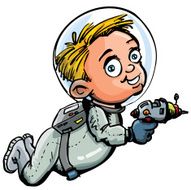 Cartoon kid astronaut