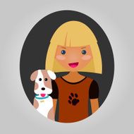Dog lover character Vector unisex personage for site or application