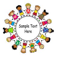 Cartoon background with children N2