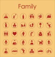 Set of family simple icons N6