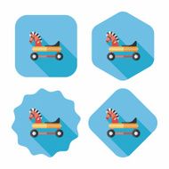 horse toy car flat icon with long shadow eps10 N10