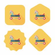 horse toy car flat icon with long shadow eps10 N11