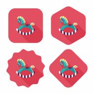 horse toy flat icon with long shadow eps10 N56
