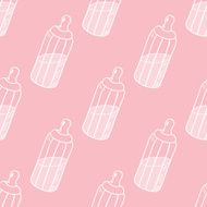 Bottle of milk seamless pattern N2