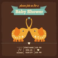 baby shower invitation in retro style N27