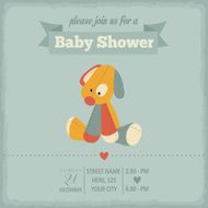 baby shower invitation in retro style N28