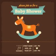 baby shower invitation in retro style N29