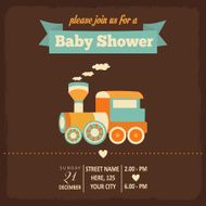 baby shower invitation in retro style N31