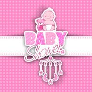 Greeting card or invitation design for baby shower celebrat