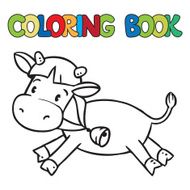 Coloring book of little funny cow or calf N5