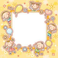 Kids Frame with Sweets and Balloons