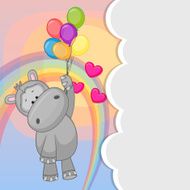 Hippo with balloons N2