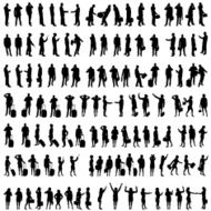 Vector silhouettes of people N26