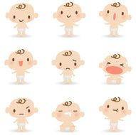 Icon Emoticons - Cute Baby ( mad crying smiling sleeping )