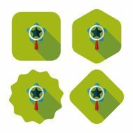 baby Rattle flat icon with long shadow eps10 N248