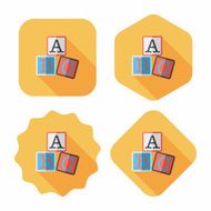 ABC blocks flat icon with long shadow eps10 N24