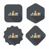 Train toy flat icon with long shadow EPS 10 N57