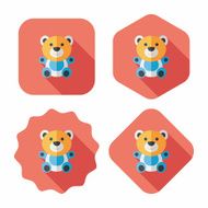 teddy bear flat icon with long shadow eps 10 N13
