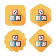 ABC blocks flat icon with long shadow EPS 10 N52