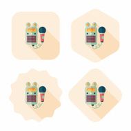 toy microphone flat icon with long shadow eps10 N19